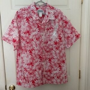 Haband Tropical Red and White Men's Shirt